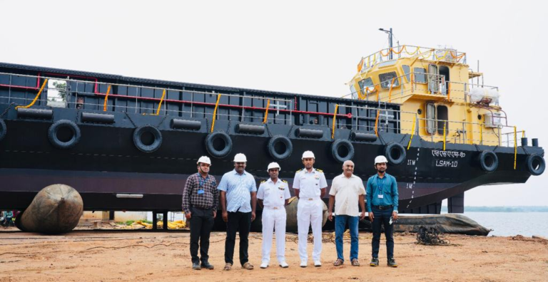 LAUNCH OF MISSILE CUM AMMUNITION (MCA) BARGE, LSAM 10 (YARD 78)