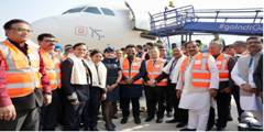 The first Indigo flight landed at Jewar airport