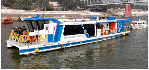 India launched its First Hydrogen Fuel Cell Vessel at Namo Ghat, Varanasi