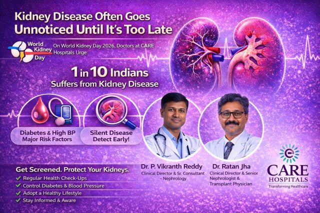 Diabetes, Hypertension Major Risk Factors for Kidney Disease, Say CARE Doctors