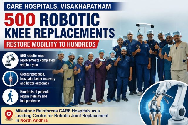 500 Robotic Knee Replacements Restore Mobility to Hundreds at CARE Hospitals, Visakhapatnam